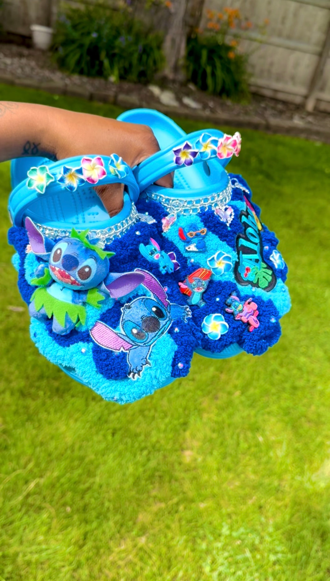 Ocean Blue Stitch Crocs