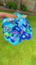 Load and play video in Gallery viewer, Ocean Blue Stitch Crocs
